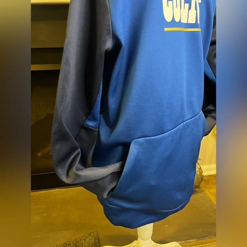 Nike thermal fit NFL colts hoodie adult SZ SM Navy sleeve & hood royal blue body